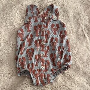 Kate Quinn Lobster Print Baby Romper